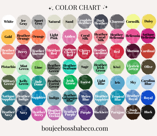 Tee Color Chart